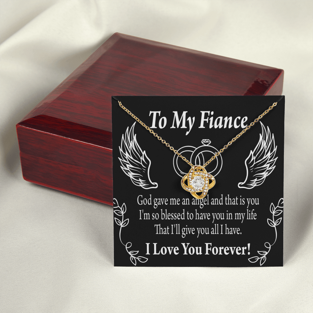 To My Fiancee Blessed to Have You Infinity Knot Necklace Message Card-Express Your Love Gifts