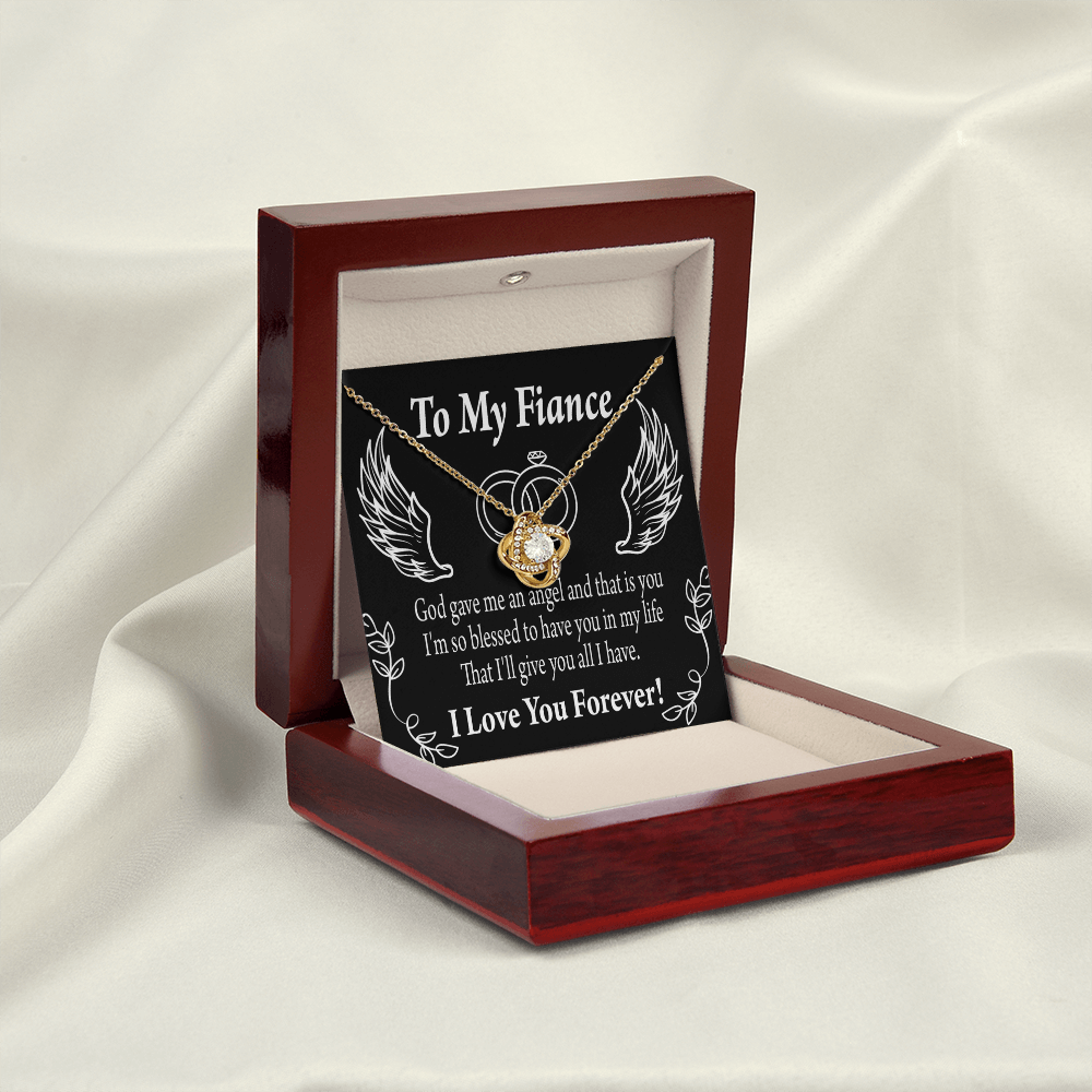 To My Fiancee Blessed to Have You Infinity Knot Necklace Message Card-Express Your Love Gifts