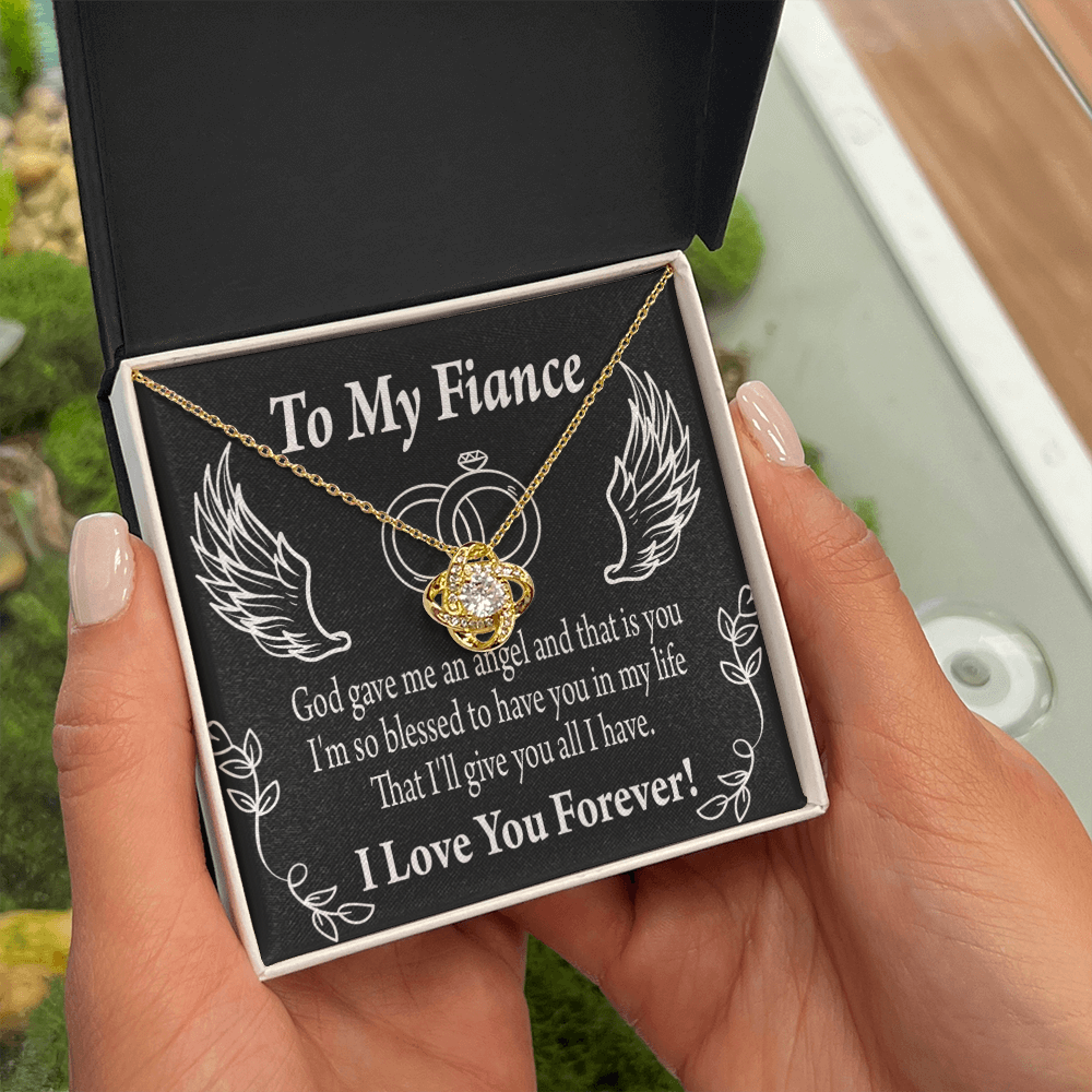 To My Fiancee Blessed to Have You Infinity Knot Necklace Message Card-Express Your Love Gifts