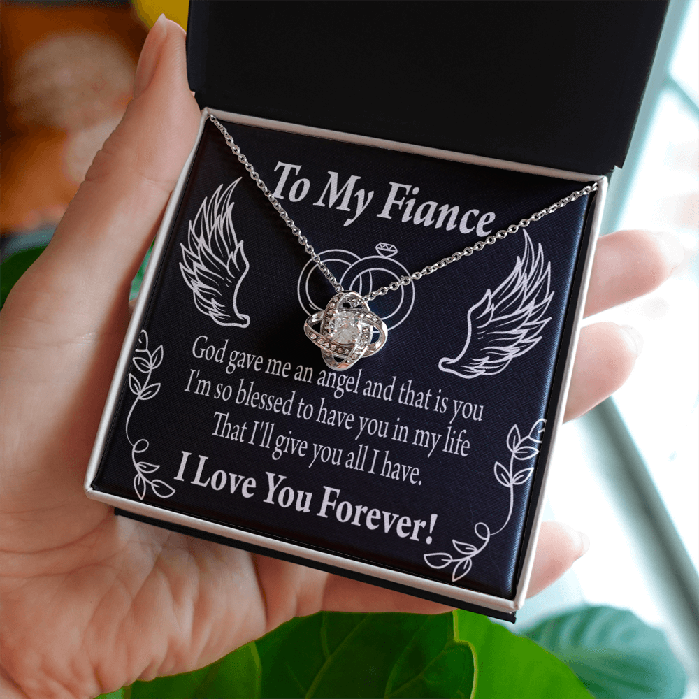 To My Fiancee Blessed to Have You Infinity Knot Necklace Message Card-Express Your Love Gifts