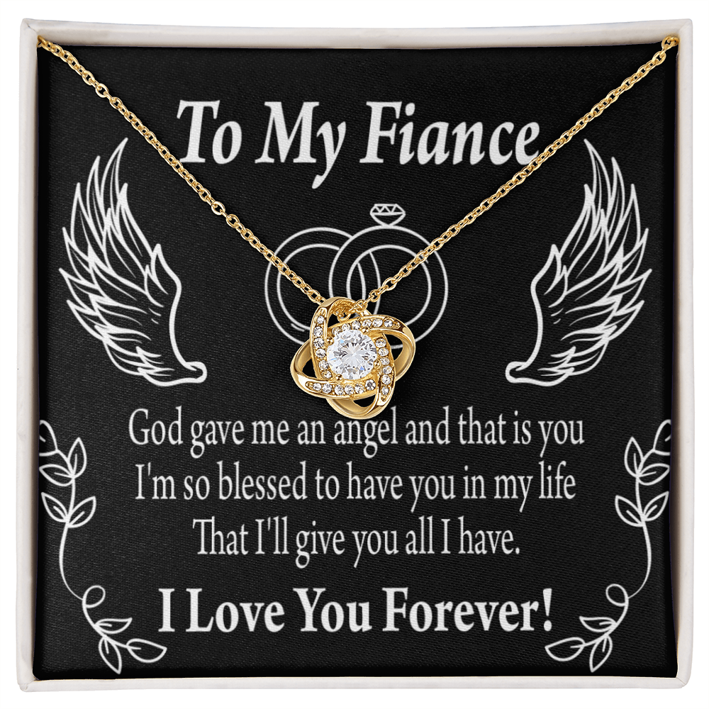 To My Fiancee Blessed to Have You Infinity Knot Necklace Message Card-Express Your Love Gifts
