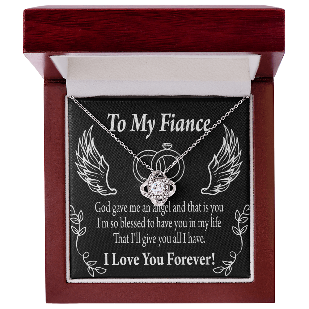 To My Fiancee Blessed to Have You Infinity Knot Necklace Message Card-Express Your Love Gifts