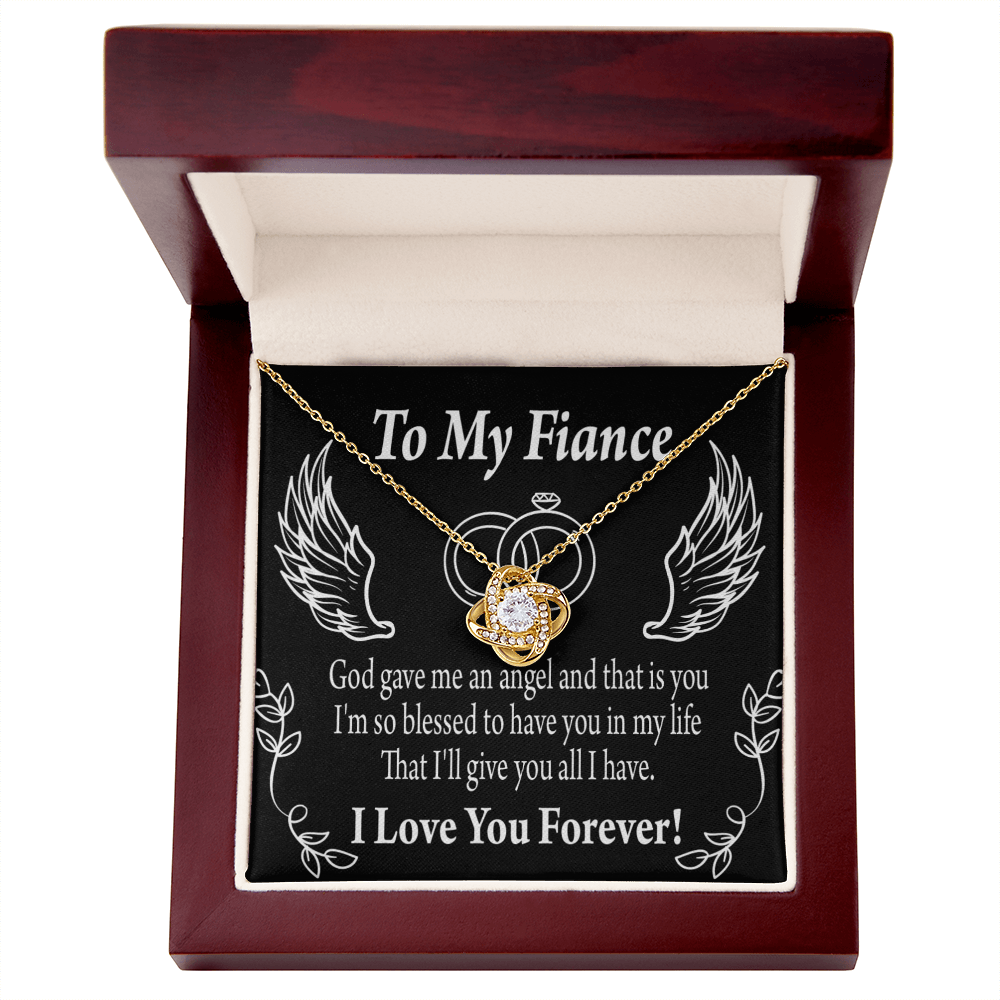 To My Fiancee Blessed to Have You Infinity Knot Necklace Message Card-Express Your Love Gifts