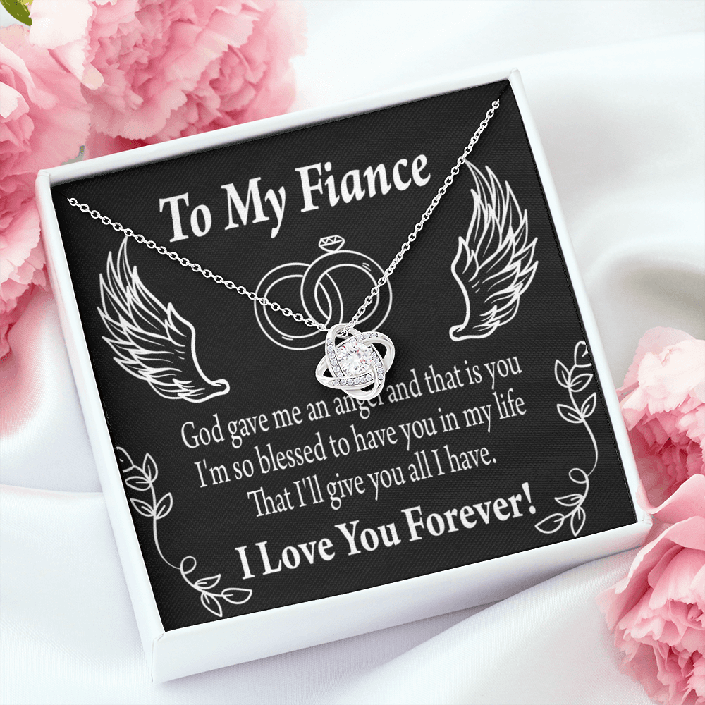 To My Fiancee Blessed to Have You Infinity Knot Necklace Message Card-Express Your Love Gifts