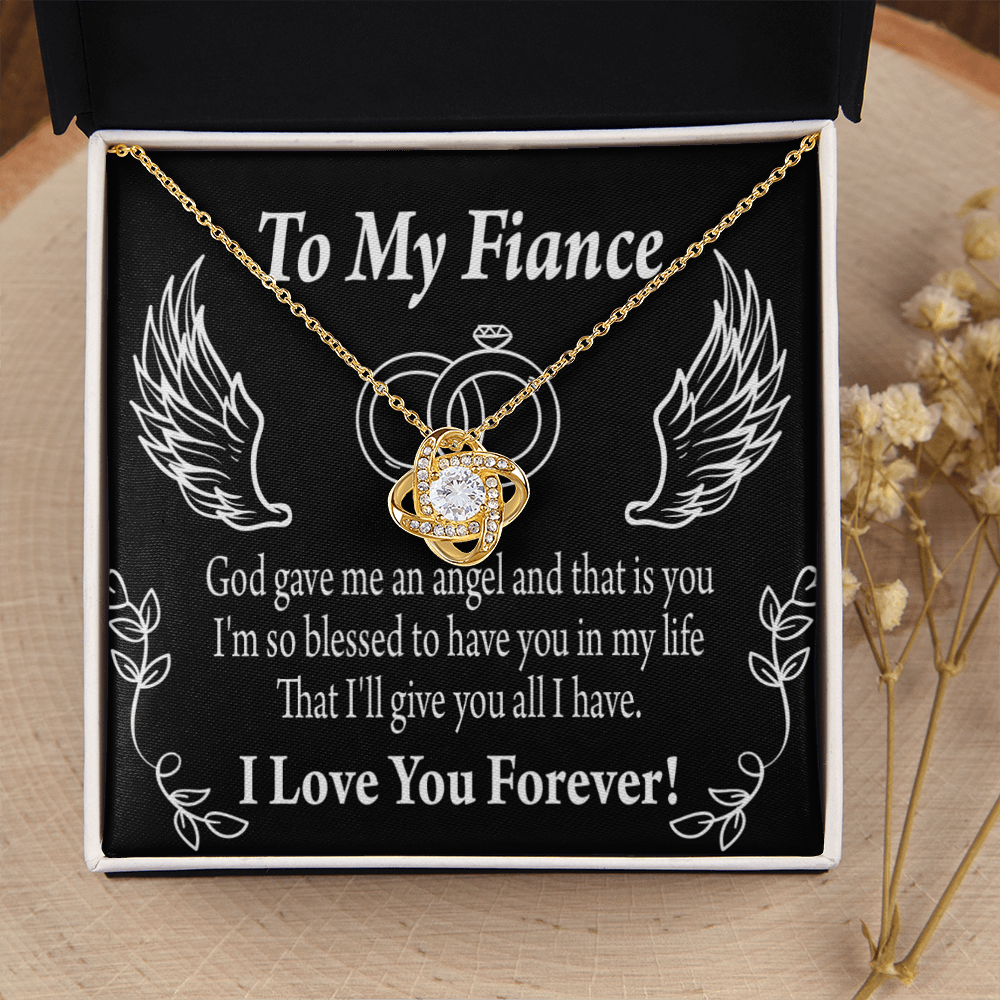 To My Fiancee Blessed to Have You Infinity Knot Necklace Message Card-Express Your Love Gifts