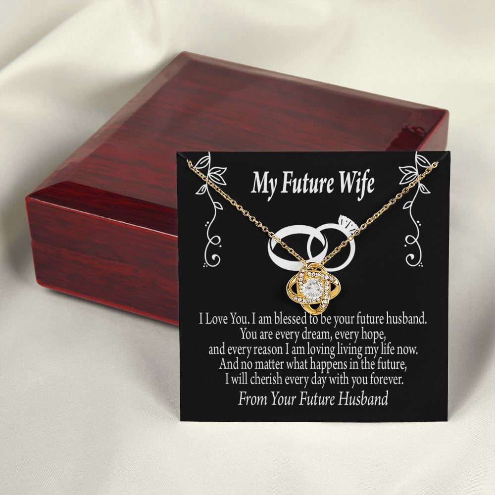 To My Fiancee Every Dream Infinity Knot Necklace Message Card-Express Your Love Gifts