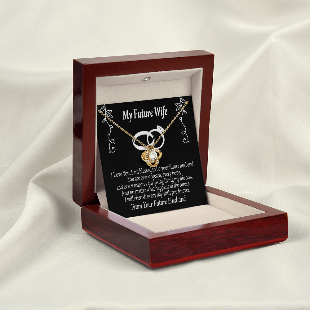 To My Fiancee Every Dream Infinity Knot Necklace Message Card-Express Your Love Gifts
