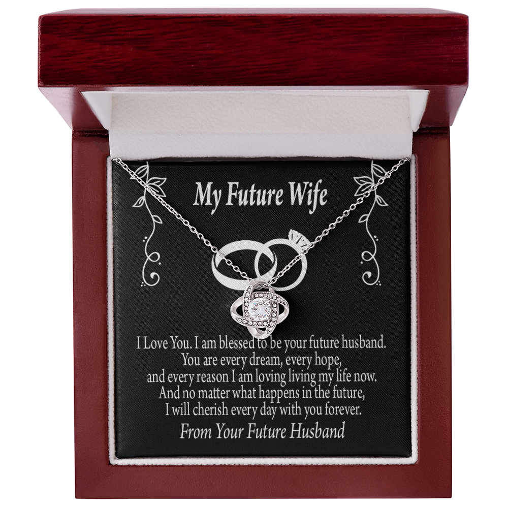 To My Fiancee Every Dream Infinity Knot Necklace Message Card-Express Your Love Gifts