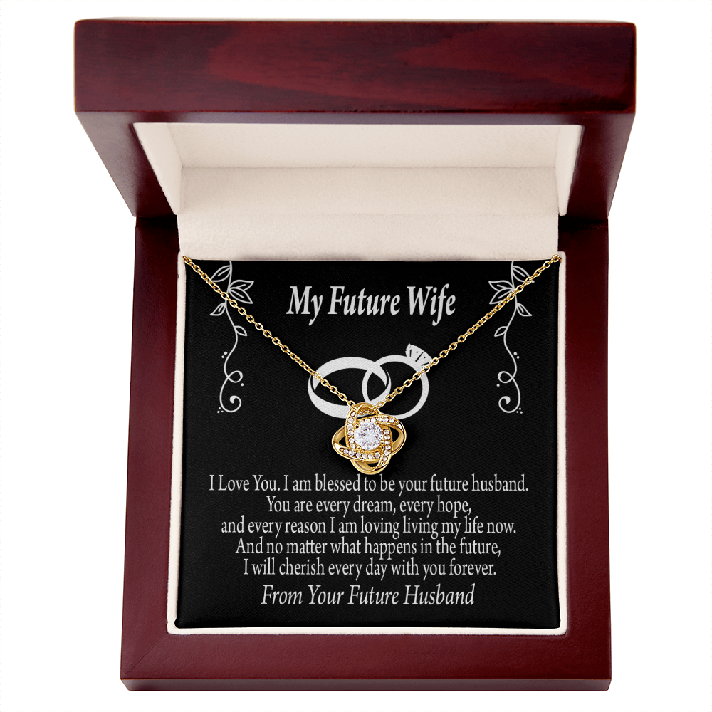 To My Fiancee Every Dream Infinity Knot Necklace Message Card-Express Your Love Gifts