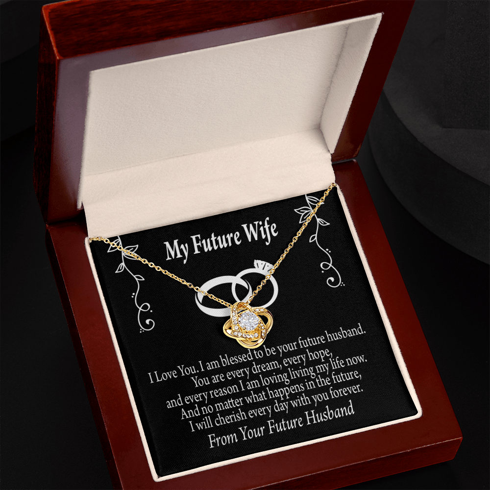 To My Fiancee Every Dream Infinity Knot Necklace Message Card-Express Your Love Gifts