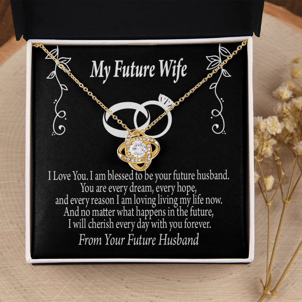 To My Fiancee Every Dream Infinity Knot Necklace Message Card-Express Your Love Gifts