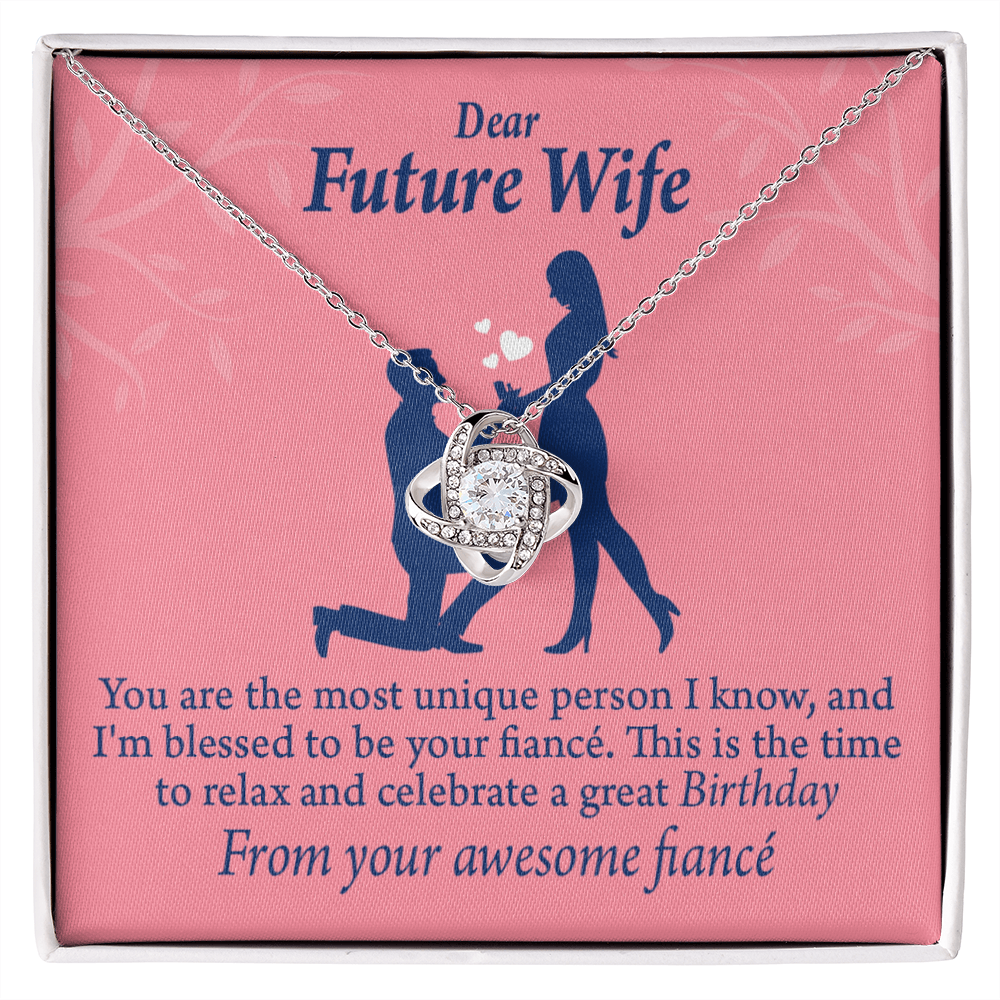To My Fiancee Fiancee Birthday Infinity Knot Necklace Message Card-Express Your Love Gifts