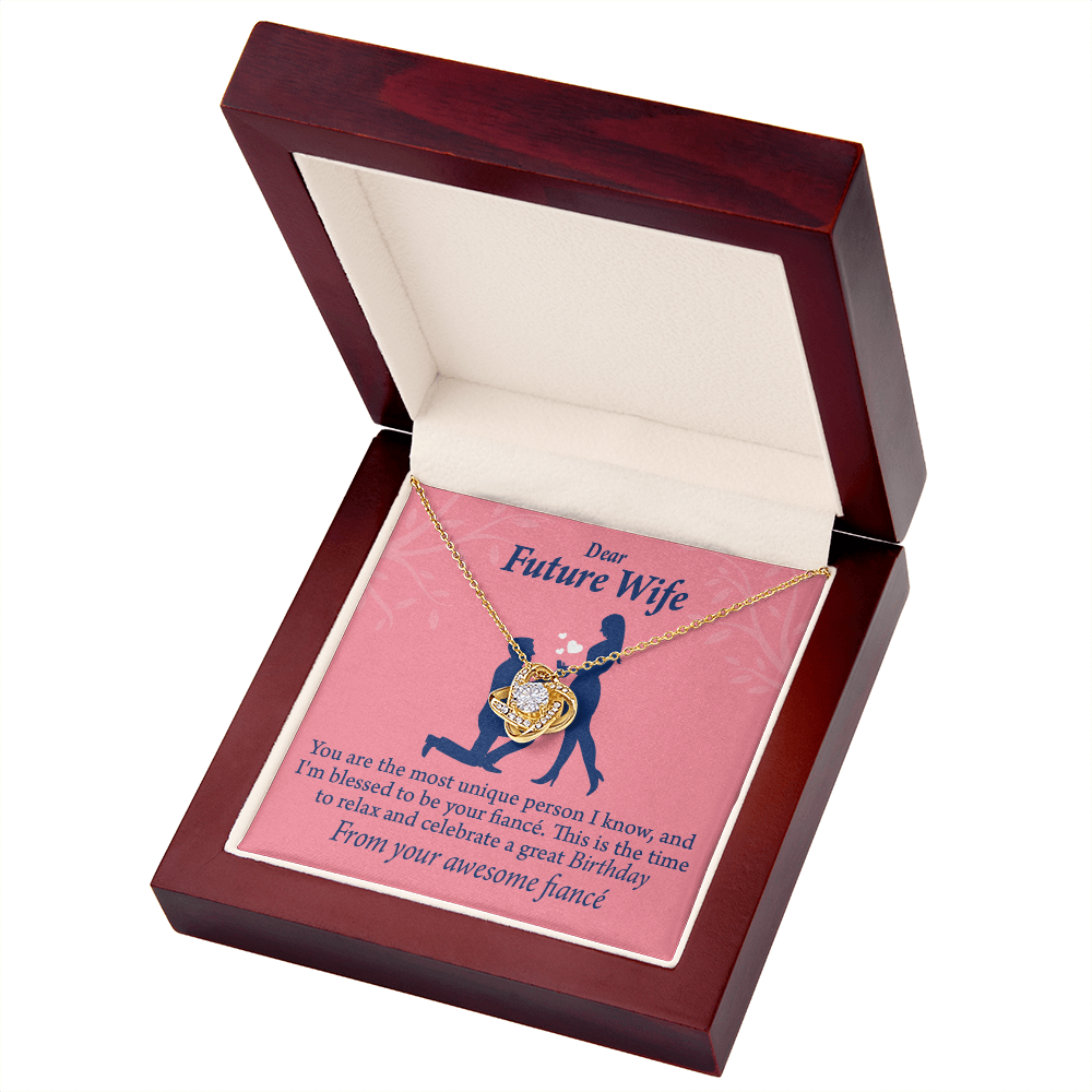 To My Fiancee Fiancee Birthday Infinity Knot Necklace Message Card-Express Your Love Gifts