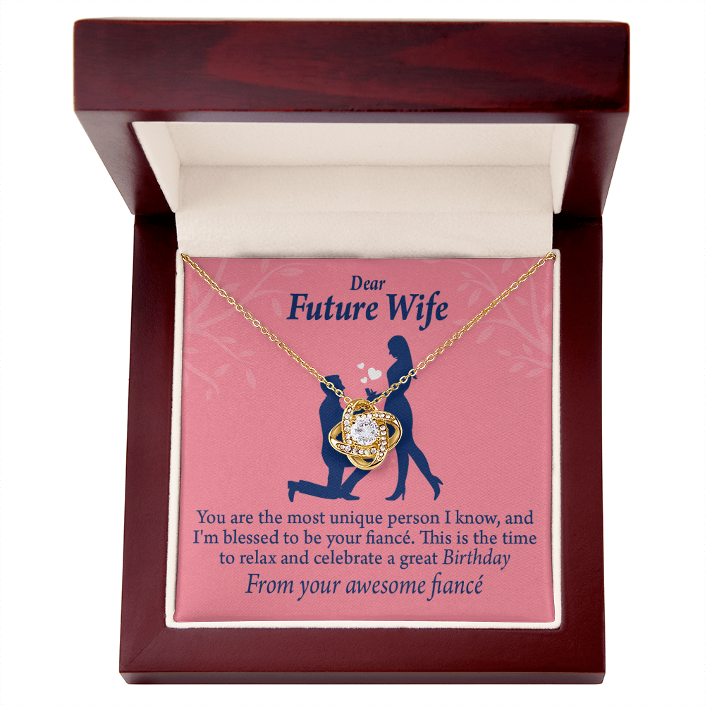 To My Fiancee Fiancee Birthday Infinity Knot Necklace Message Card-Express Your Love Gifts