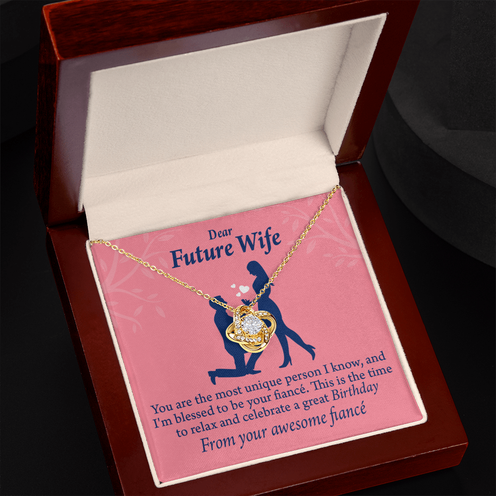 To My Fiancee Fiancee Birthday Infinity Knot Necklace Message Card-Express Your Love Gifts