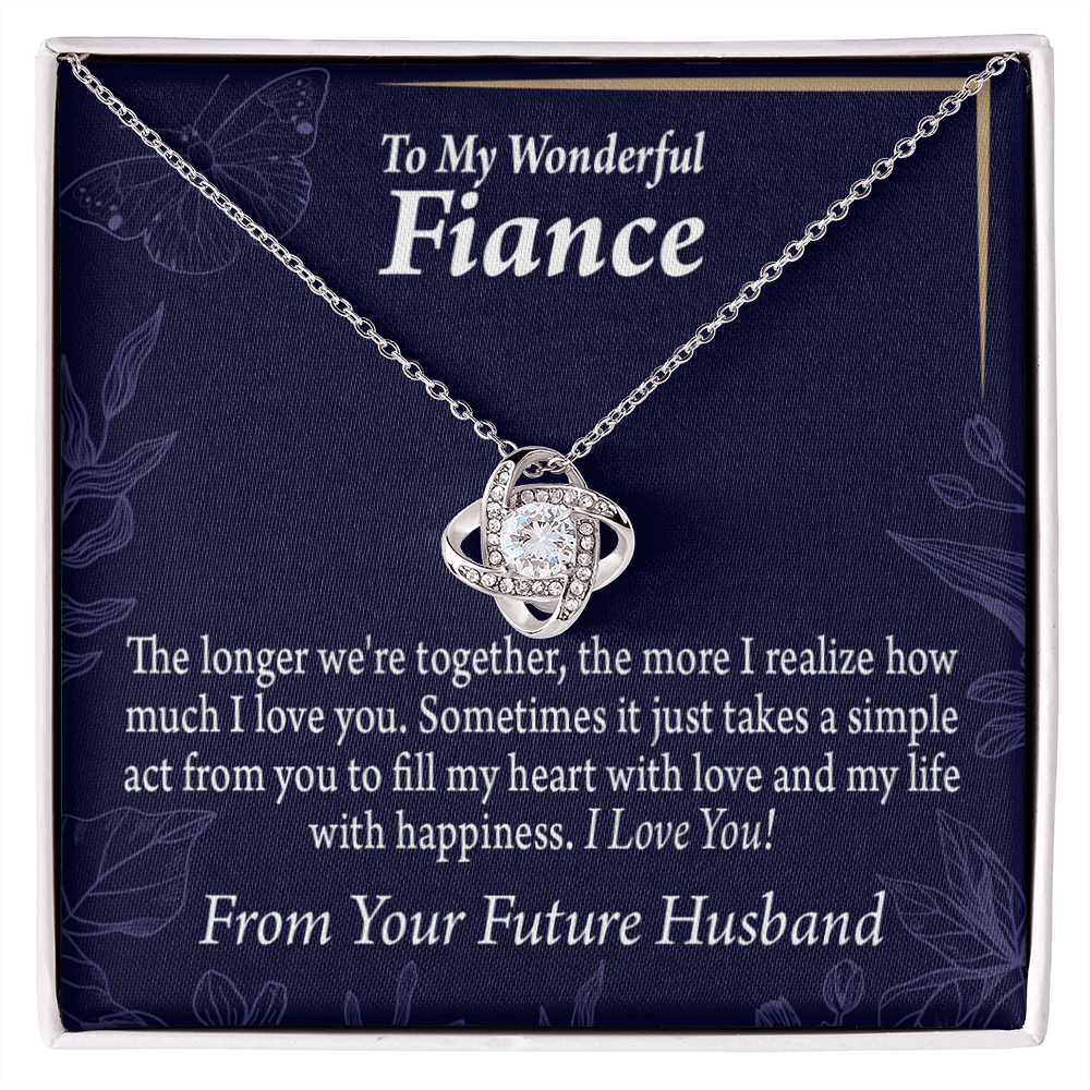 To My Fiancee Fill My Heart Infinity Knot Necklace Message Card-Express Your Love Gifts