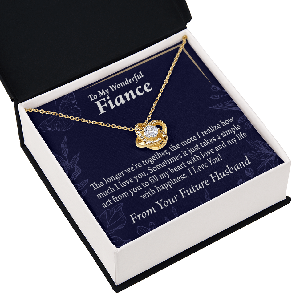 To My Fiancee Fill My Heart Infinity Knot Necklace Message Card-Express Your Love Gifts