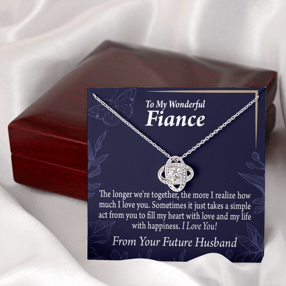 To My Fiancee Fill My Heart Infinity Knot Necklace Message Card-Express Your Love Gifts
