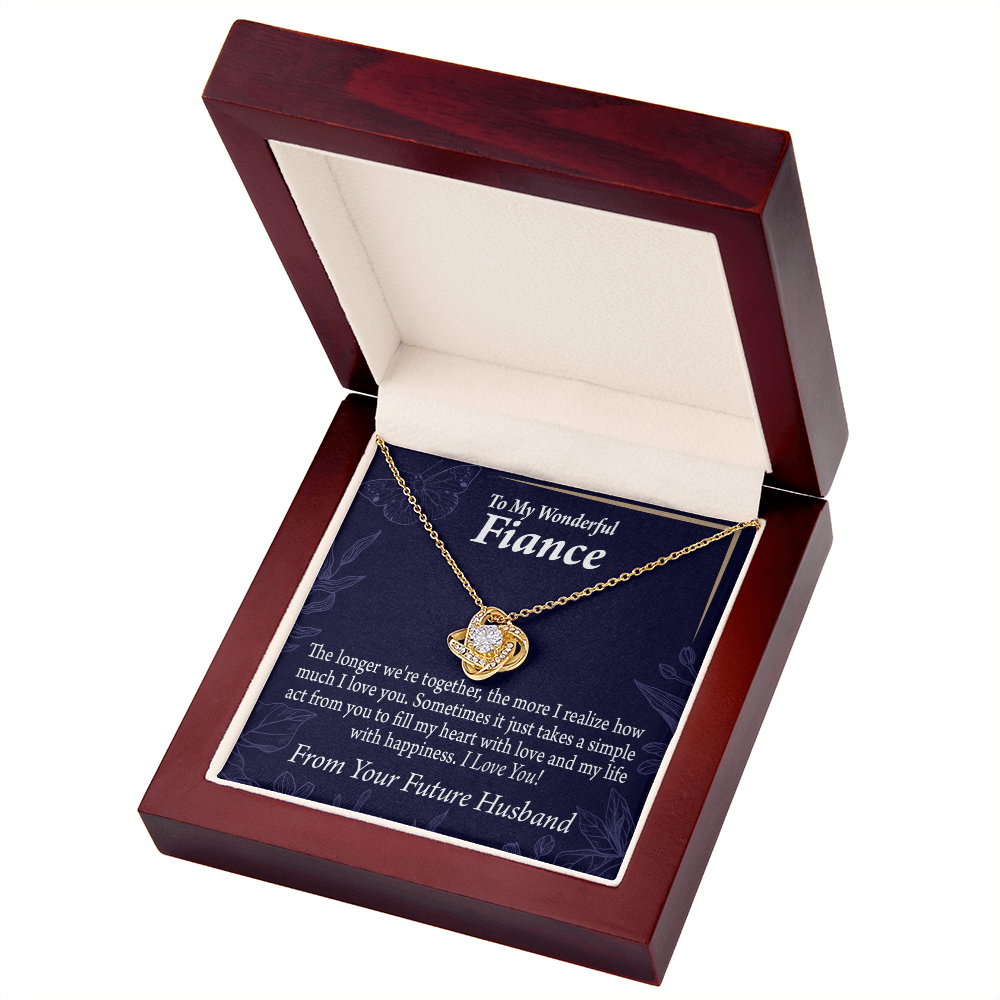To My Fiancee Fill My Heart Infinity Knot Necklace Message Card-Express Your Love Gifts