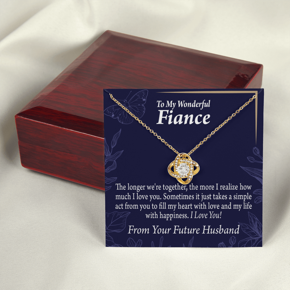 To My Fiancee Fill My Heart Infinity Knot Necklace Message Card-Express Your Love Gifts