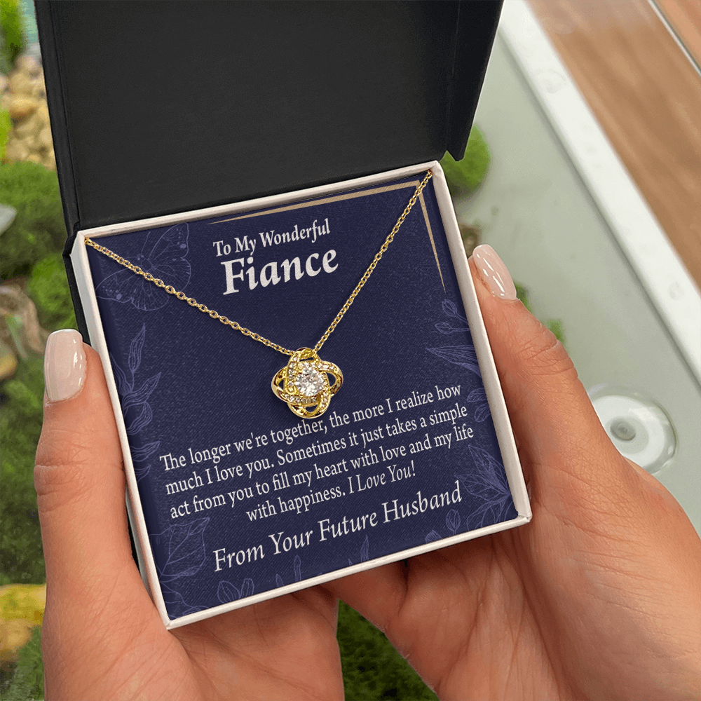 To My Fiancee Fill My Heart Infinity Knot Necklace Message Card-Express Your Love Gifts