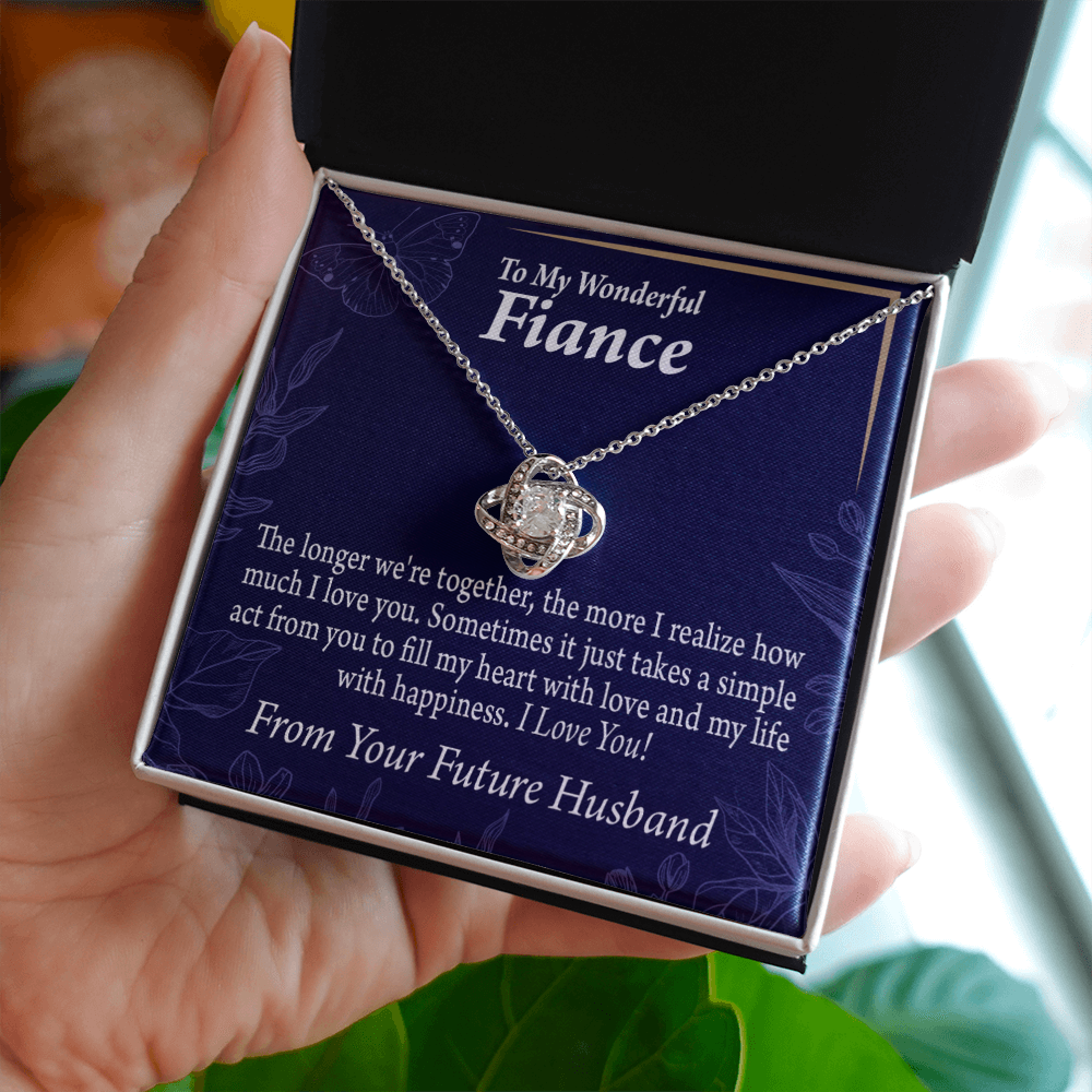To My Fiancee Fill My Heart Infinity Knot Necklace Message Card-Express Your Love Gifts