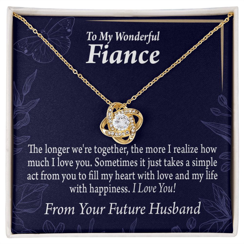 To My Fiancee Fill My Heart Infinity Knot Necklace Message Card-Express Your Love Gifts