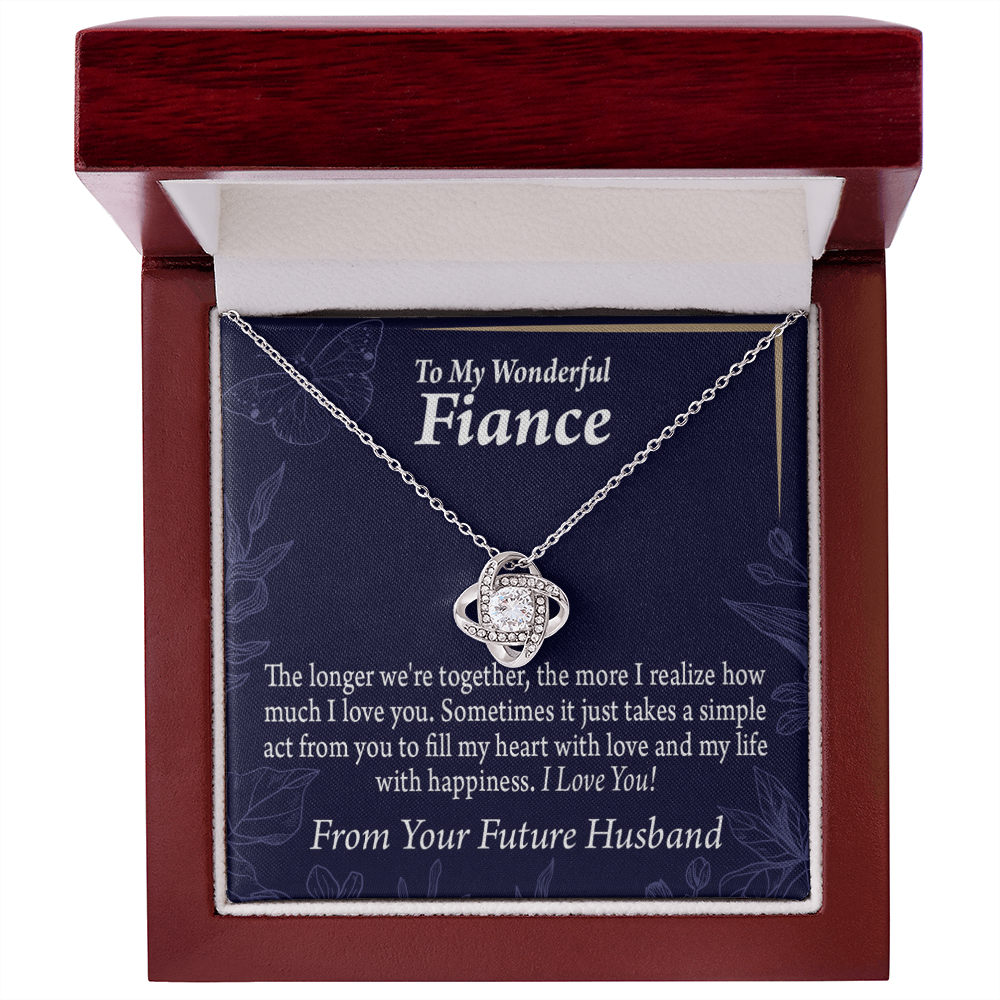 To My Fiancee Fill My Heart Infinity Knot Necklace Message Card-Express Your Love Gifts