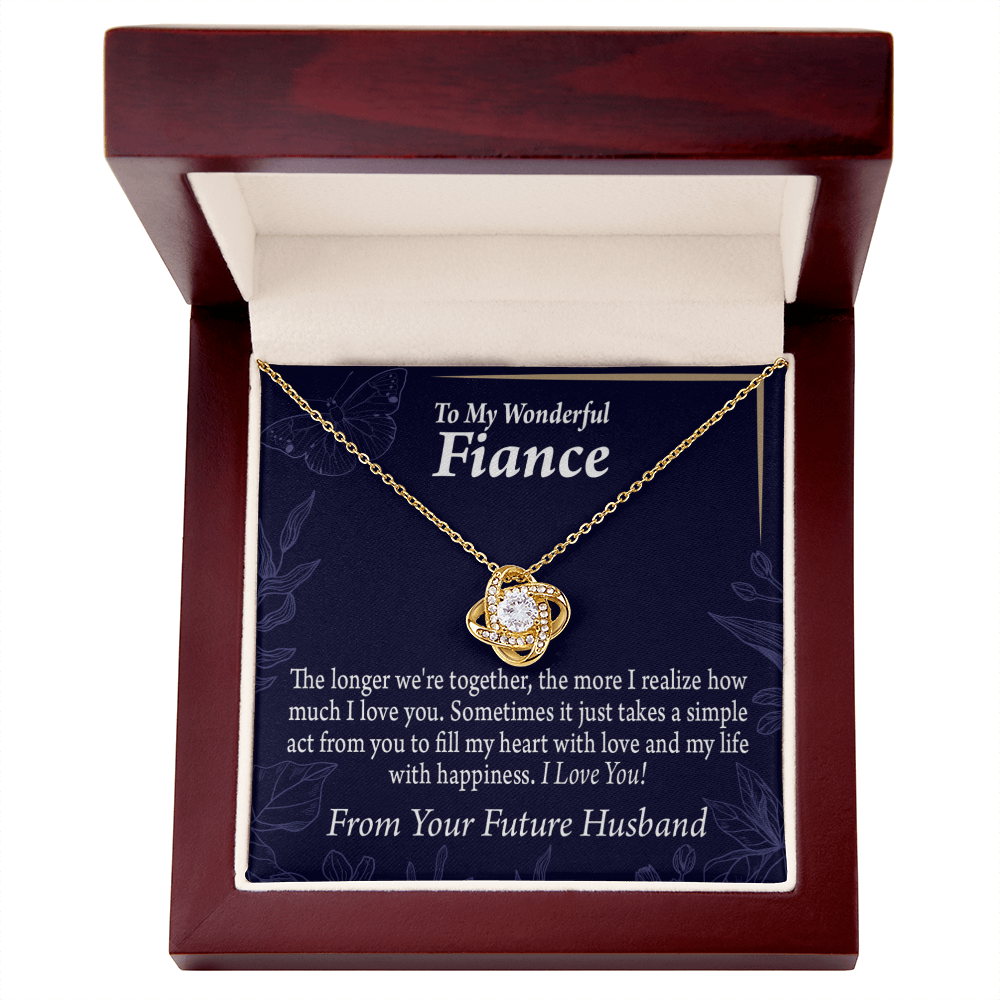 To My Fiancee Fill My Heart Infinity Knot Necklace Message Card-Express Your Love Gifts