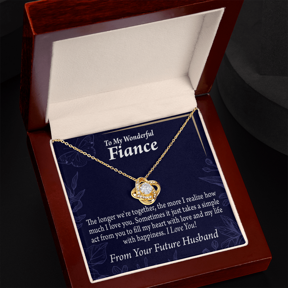 To My Fiancee Fill My Heart Infinity Knot Necklace Message Card-Express Your Love Gifts