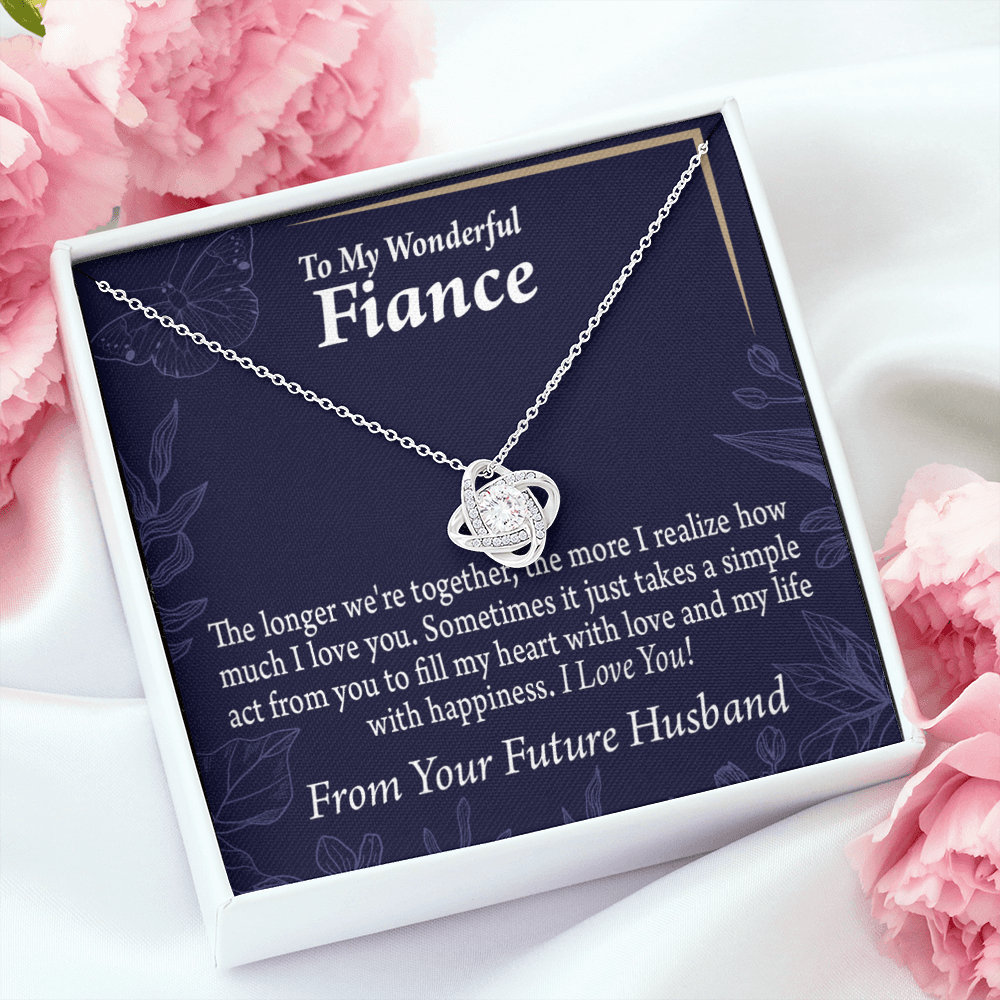 To My Fiancee Fill My Heart Infinity Knot Necklace Message Card-Express Your Love Gifts