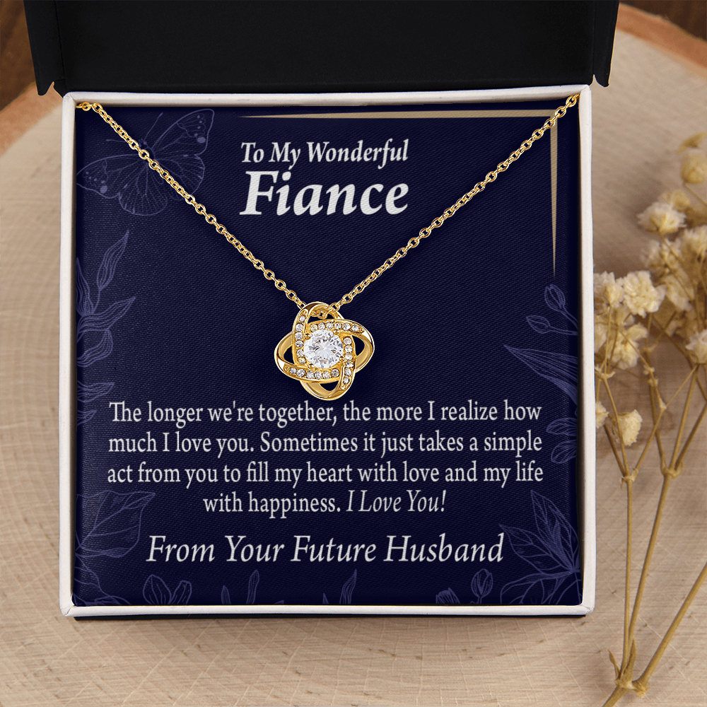 To My Fiancee Fill My Heart Infinity Knot Necklace Message Card-Express Your Love Gifts