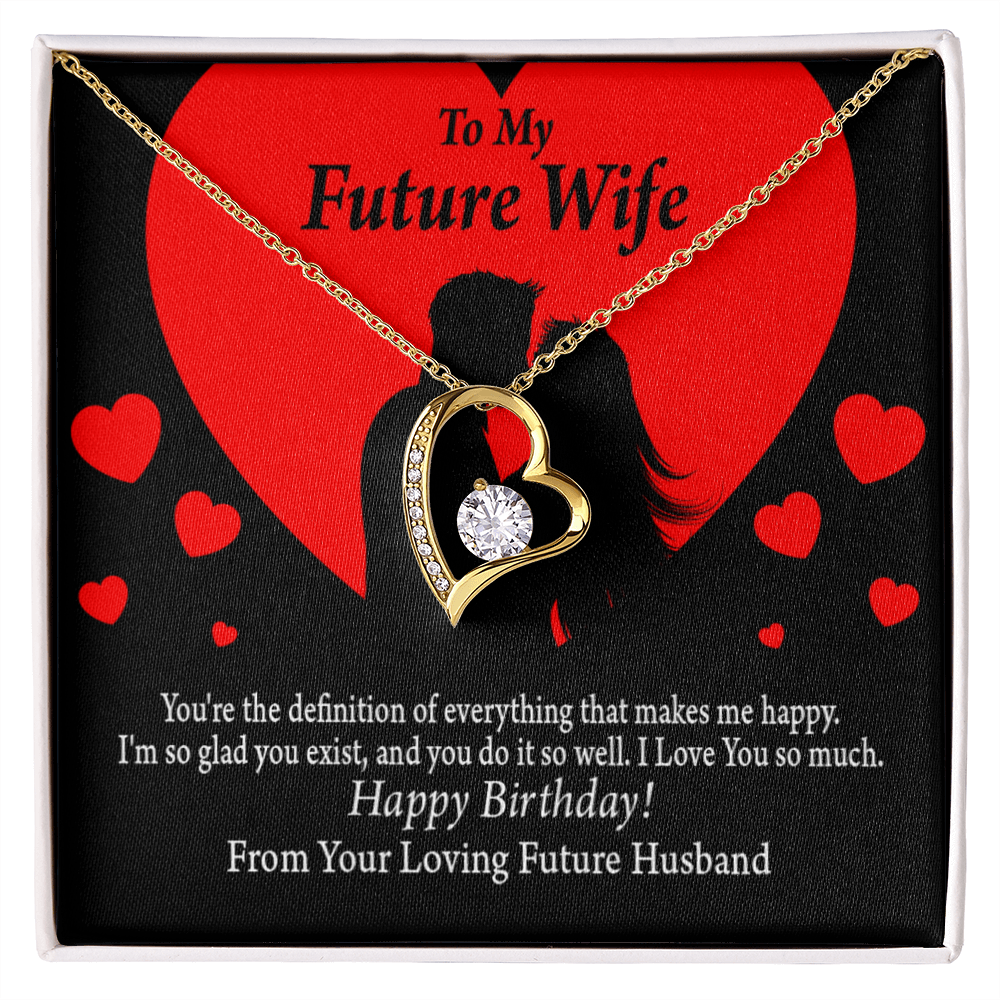 To My Fiancee Glad To Exist Forever Necklace w Message Card-Express Your Love Gifts