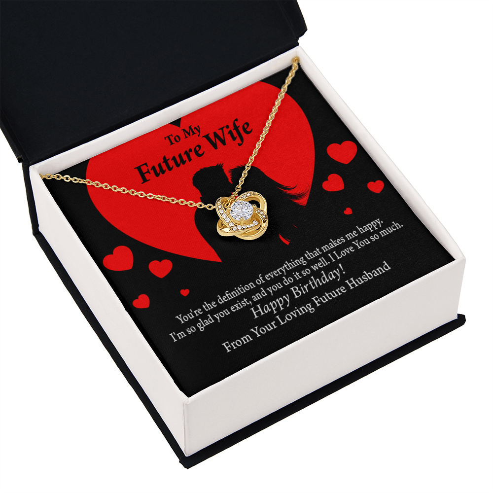 To My Fiancee Glad To Exist Infinity Knot Necklace Message Card-Express Your Love Gifts