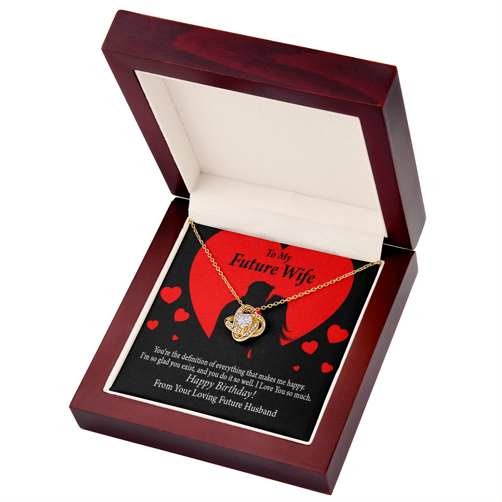 To My Fiancee Glad To Exist Infinity Knot Necklace Message Card-Express Your Love Gifts