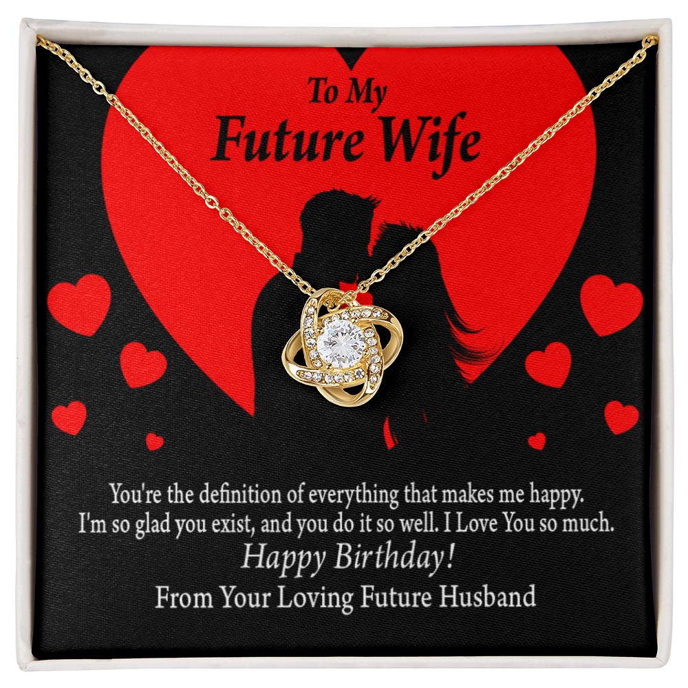 To My Fiancee Glad To Exist Infinity Knot Necklace Message Card-Express Your Love Gifts
