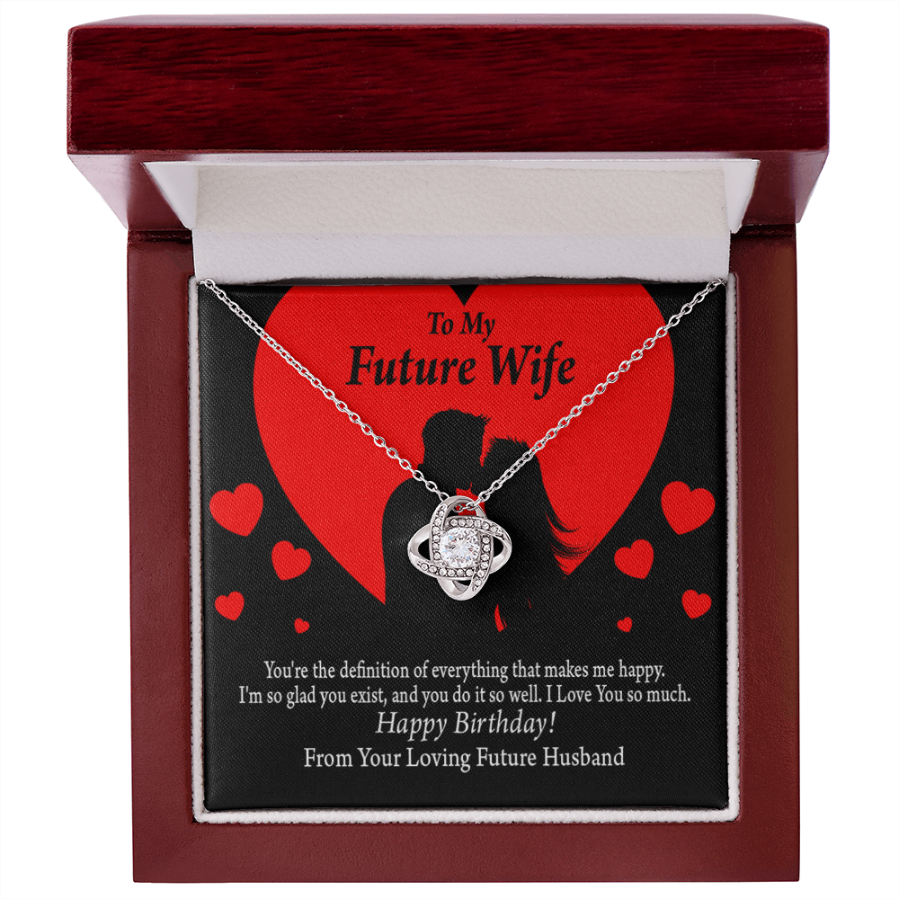To My Fiancee Glad To Exist Infinity Knot Necklace Message Card-Express Your Love Gifts