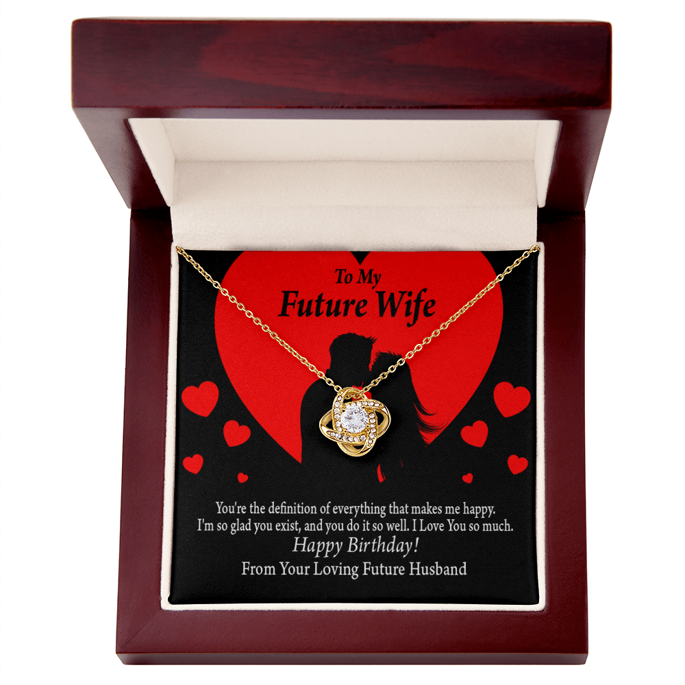 To My Fiancee Glad To Exist Infinity Knot Necklace Message Card-Express Your Love Gifts