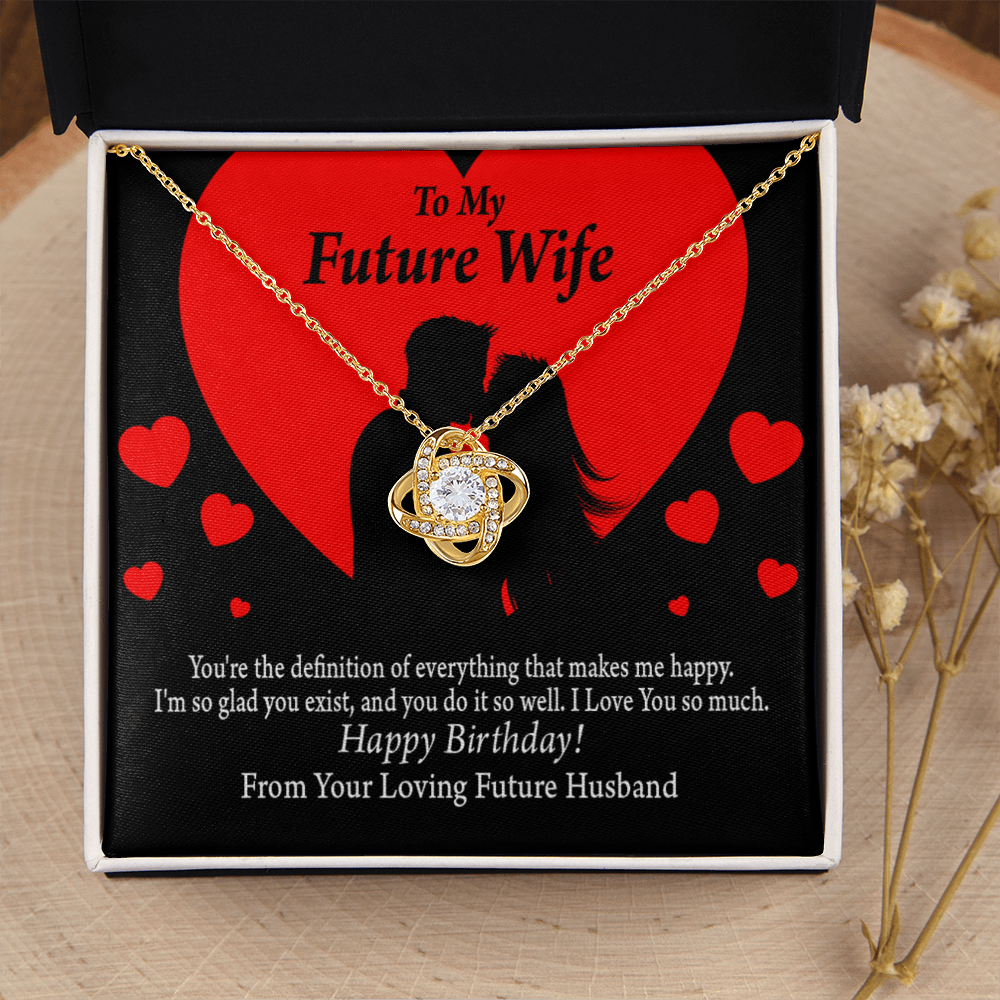 To My Fiancee Glad To Exist Infinity Knot Necklace Message Card-Express Your Love Gifts