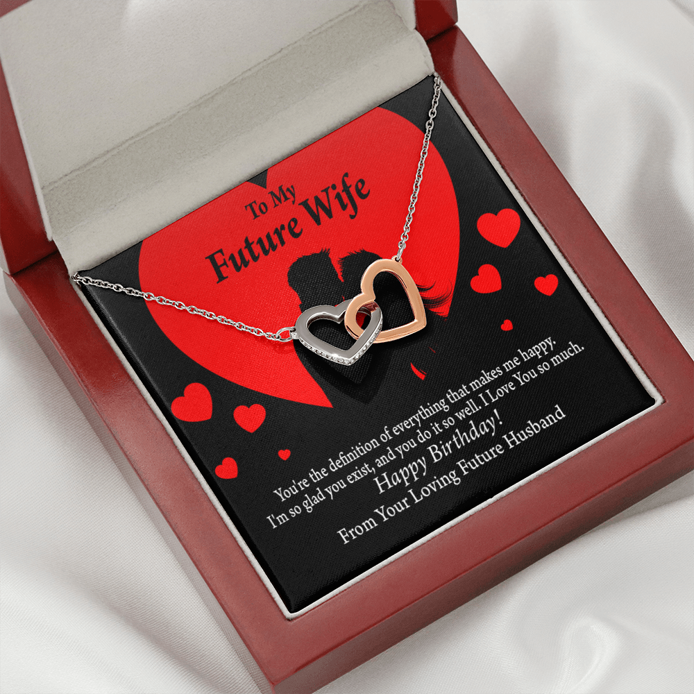 To My Fiancee Glad To Exist Inseparable Necklace-Express Your Love Gifts