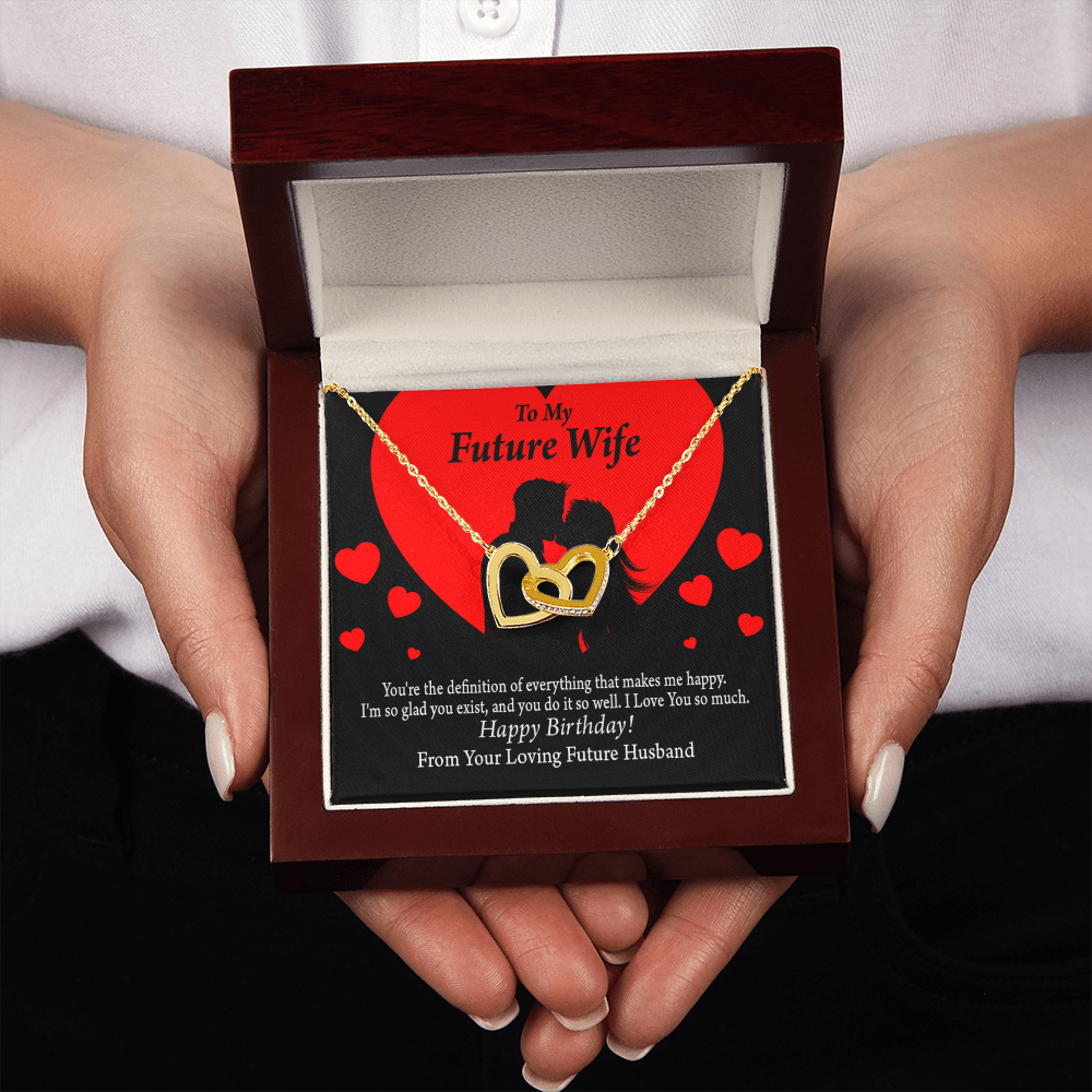 To My Fiancee Glad To Exist Inseparable Necklace-Express Your Love Gifts