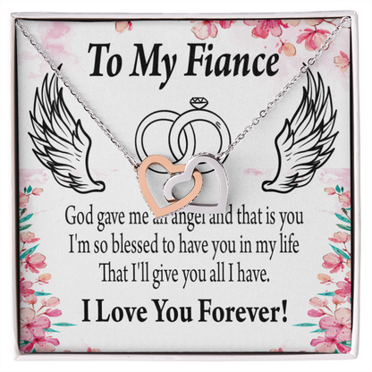 To My Fiancee God Gave me an Angel Inseparable Necklace-Express Your Love Gifts