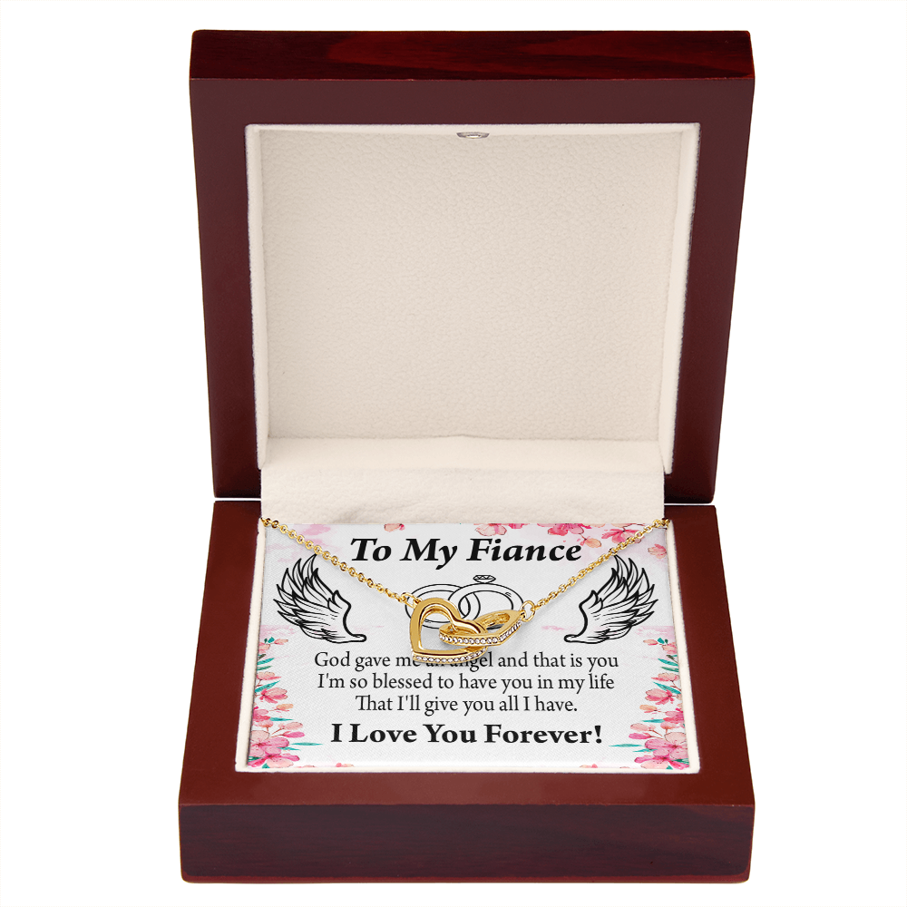 To My Fiancee God Gave me an Angel Inseparable Necklace-Express Your Love Gifts