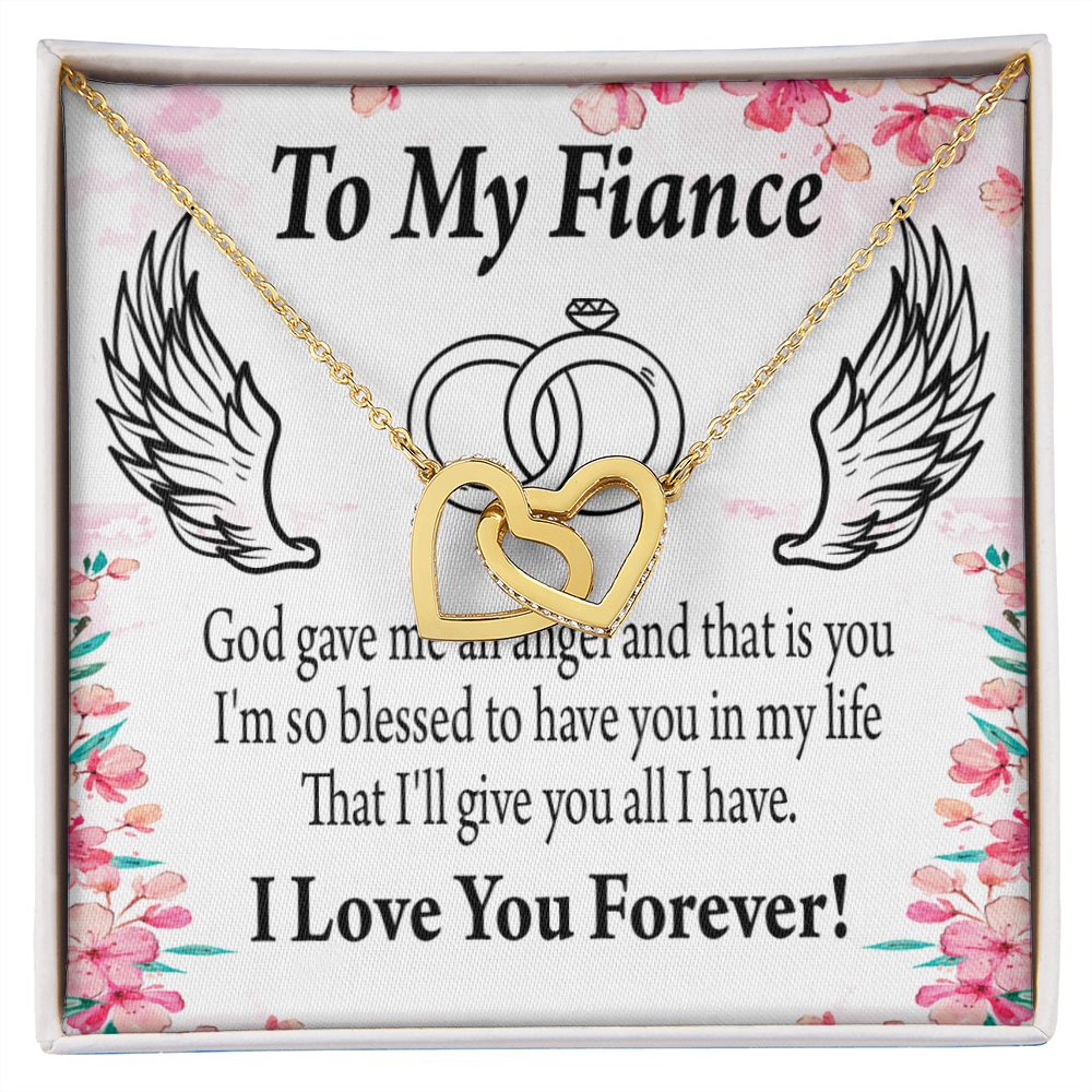 To My Fiancee God Gave me an Angel Inseparable Necklace-Express Your Love Gifts