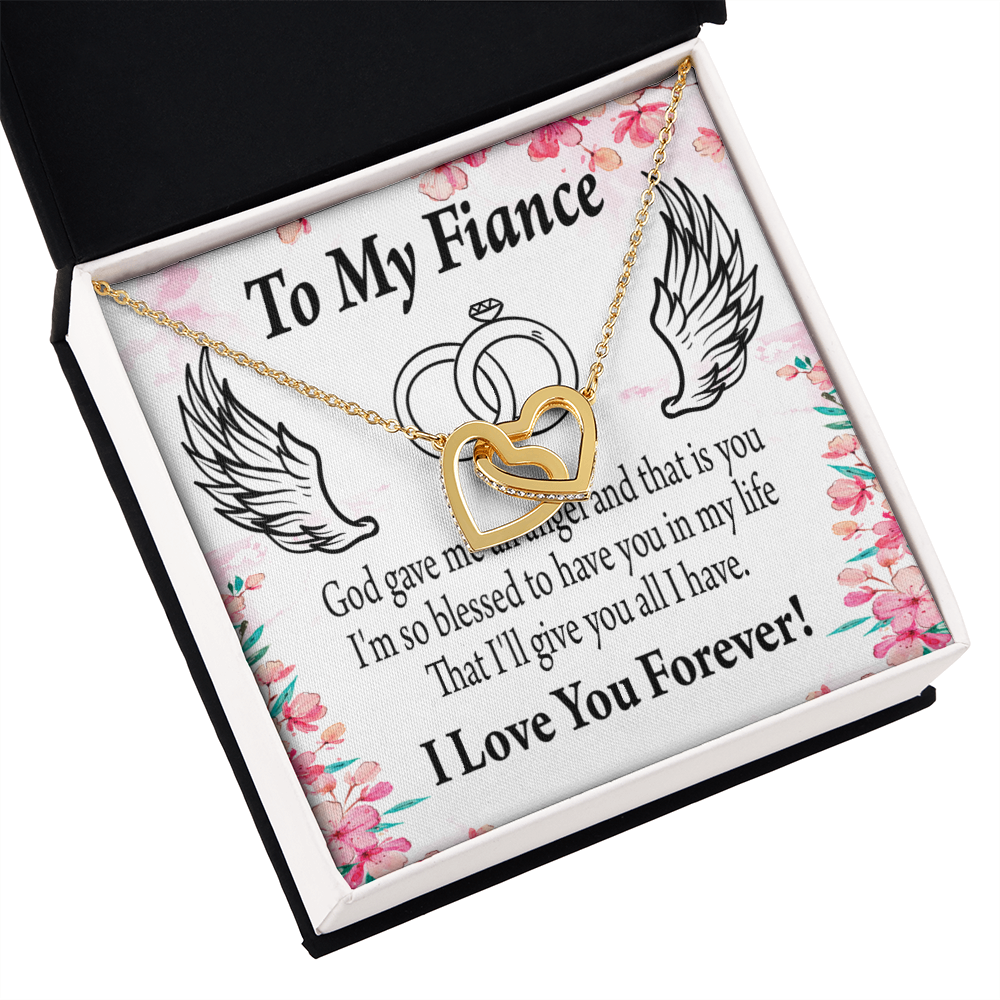 To My Fiancee God Gave me an Angel Inseparable Necklace-Express Your Love Gifts