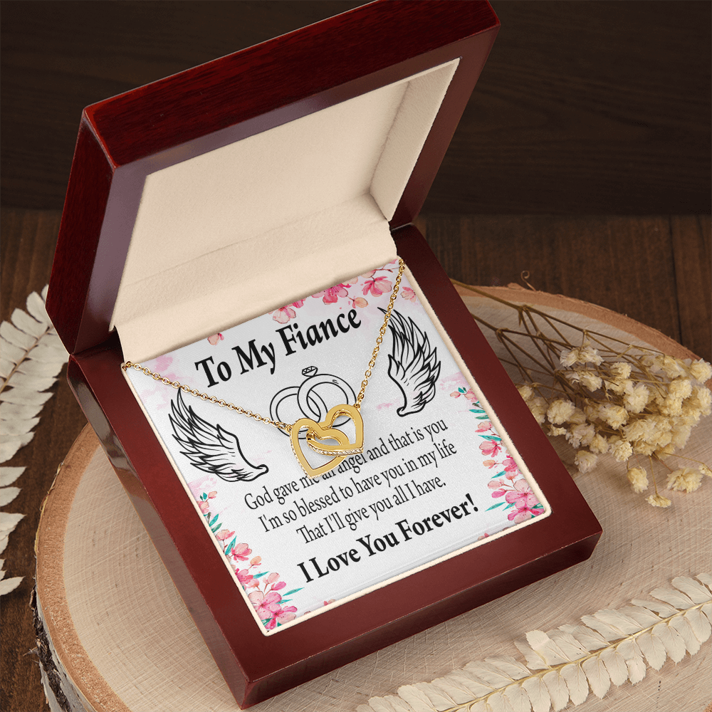 To My Fiancee God Gave me an Angel Inseparable Necklace-Express Your Love Gifts