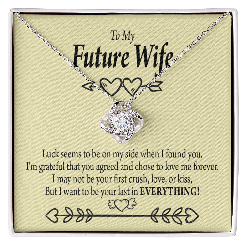 To My Fiancee Grateful Infinity Knot Necklace Message Card-Express Your Love Gifts