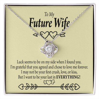 To My Fiancee Grateful Infinity Knot Necklace Message Card-Express Your Love Gifts
