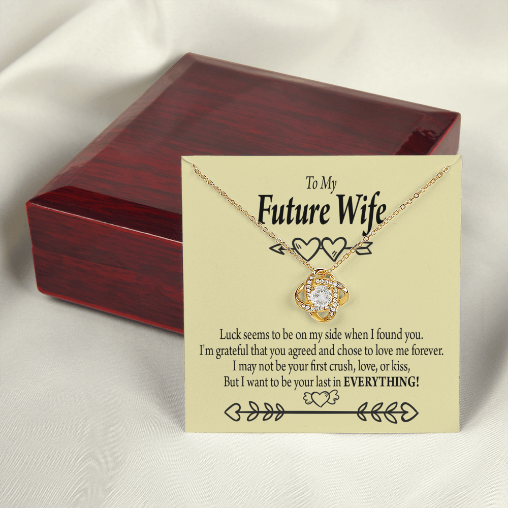 To My Fiancee Grateful Infinity Knot Necklace Message Card-Express Your Love Gifts