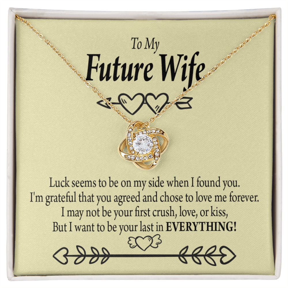 To My Fiancee Grateful Infinity Knot Necklace Message Card-Express Your Love Gifts